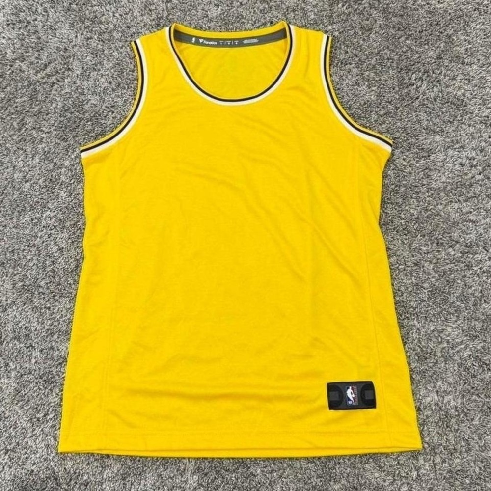 Fanatics NBA Authentics Youth Large Yellow Basketball Jersey Blank Sleeveless L